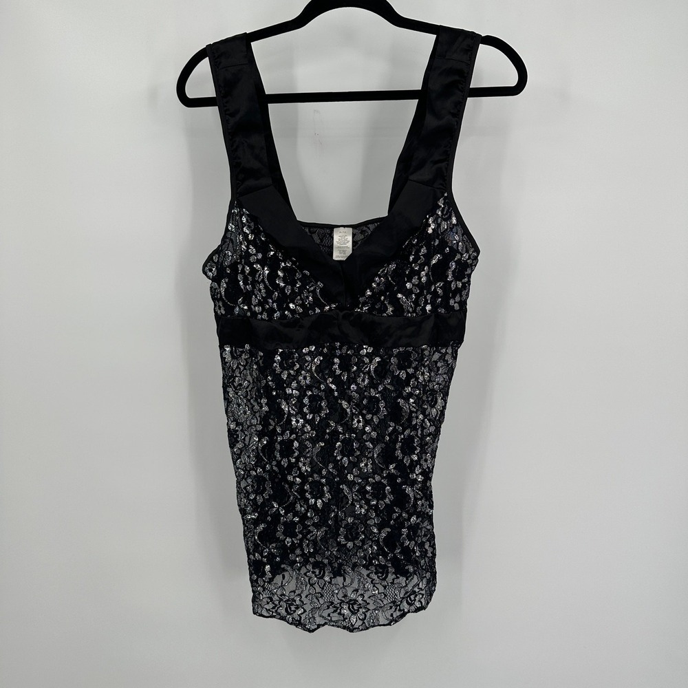 Womens Y2K Babydoll Lace Tank Top Size XL Lingerie Gothic Romantic Grunge